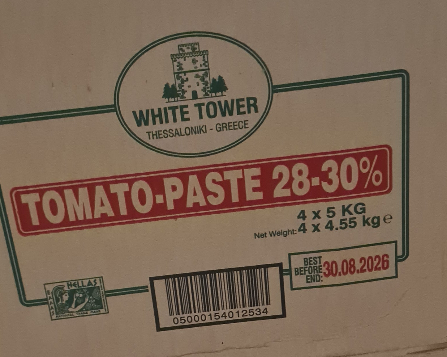 White Tower Tomato Paste 4x5kg