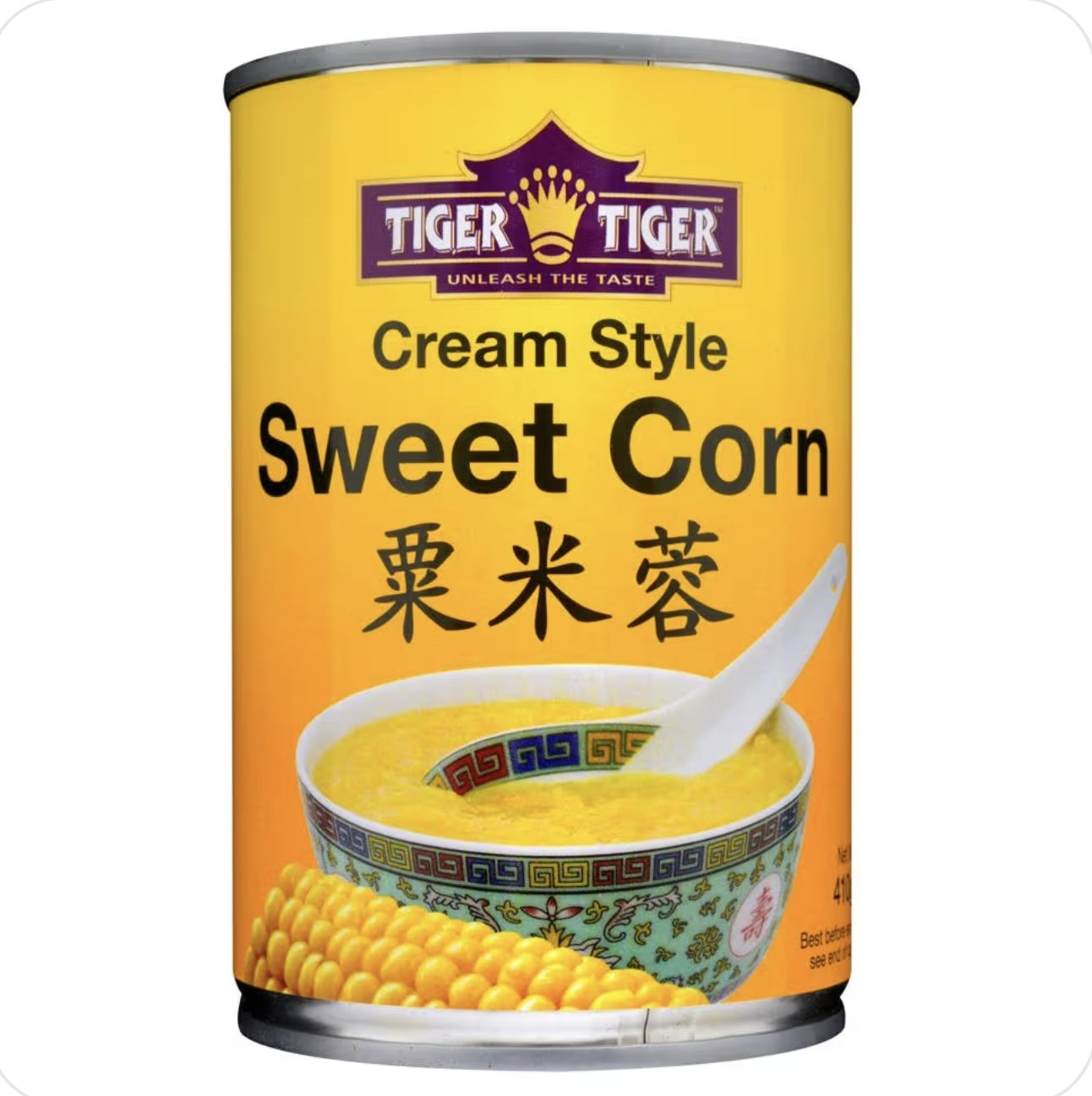 Cream Style Sweet corn Tiger Tiger 12x410g