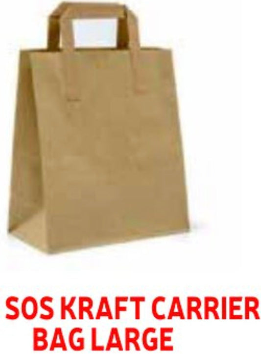 SOS Kraft Carrier Bags Large 225s