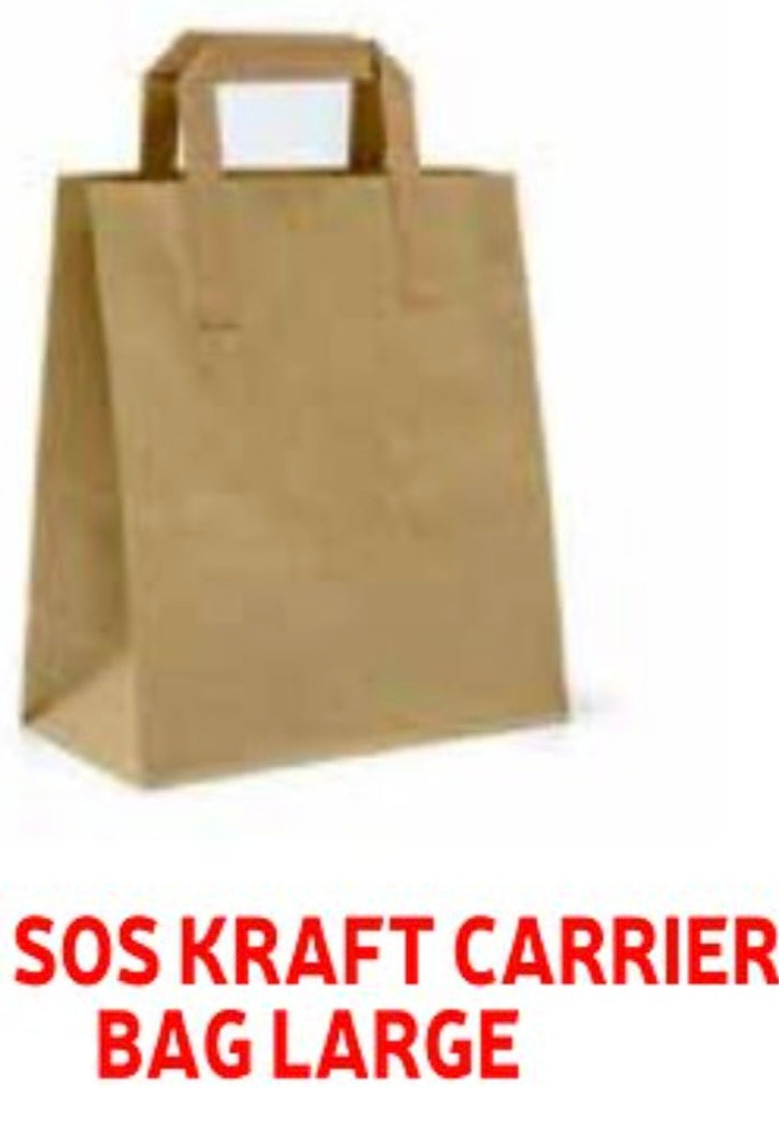SOS Kraft Carrier Bags Large 225s