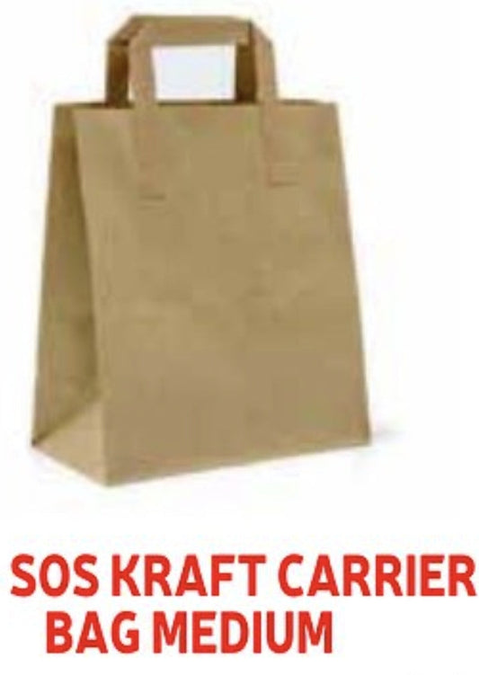 SOS Kraft Carrier Bags Medium 225s