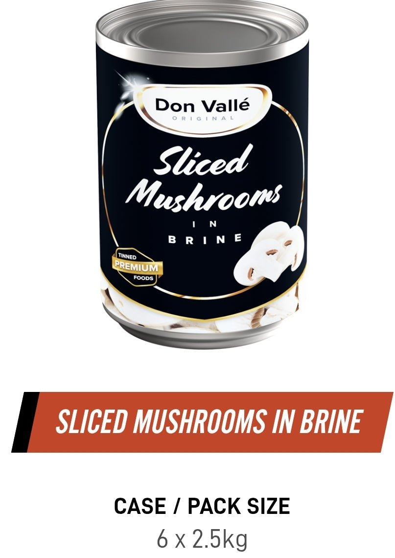 Sliced Mushrooms 6x2.5kg