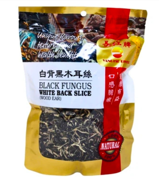 Black Fungus with White Back Sliced (Wood Ear Sliced)100g YRB